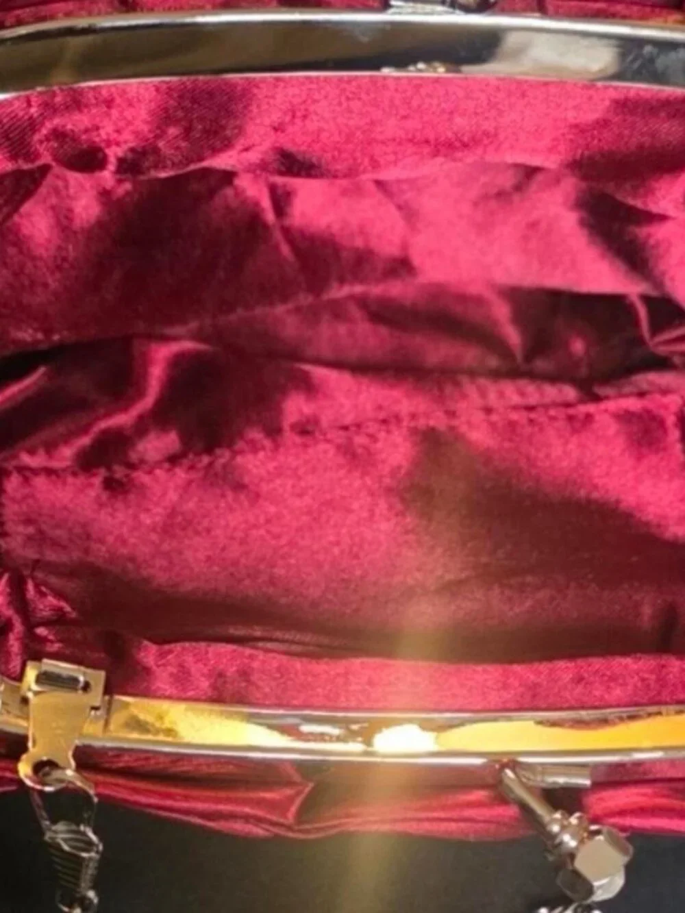 NWT Charming Charlie Red rose clutch purse with gold chain and rhinestone clasp